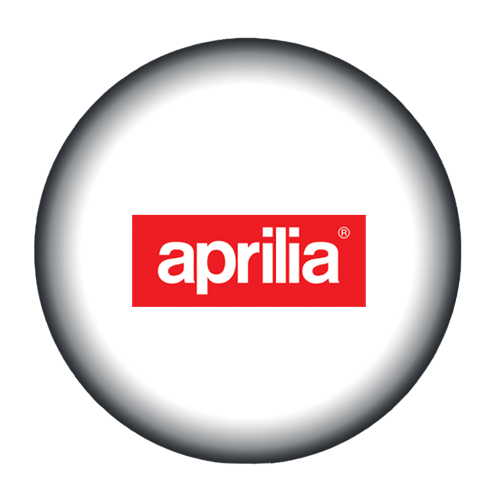 Aprilia logo in witte bol