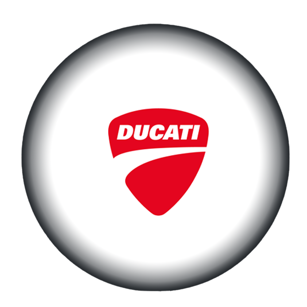 Ducati logo in witte bol