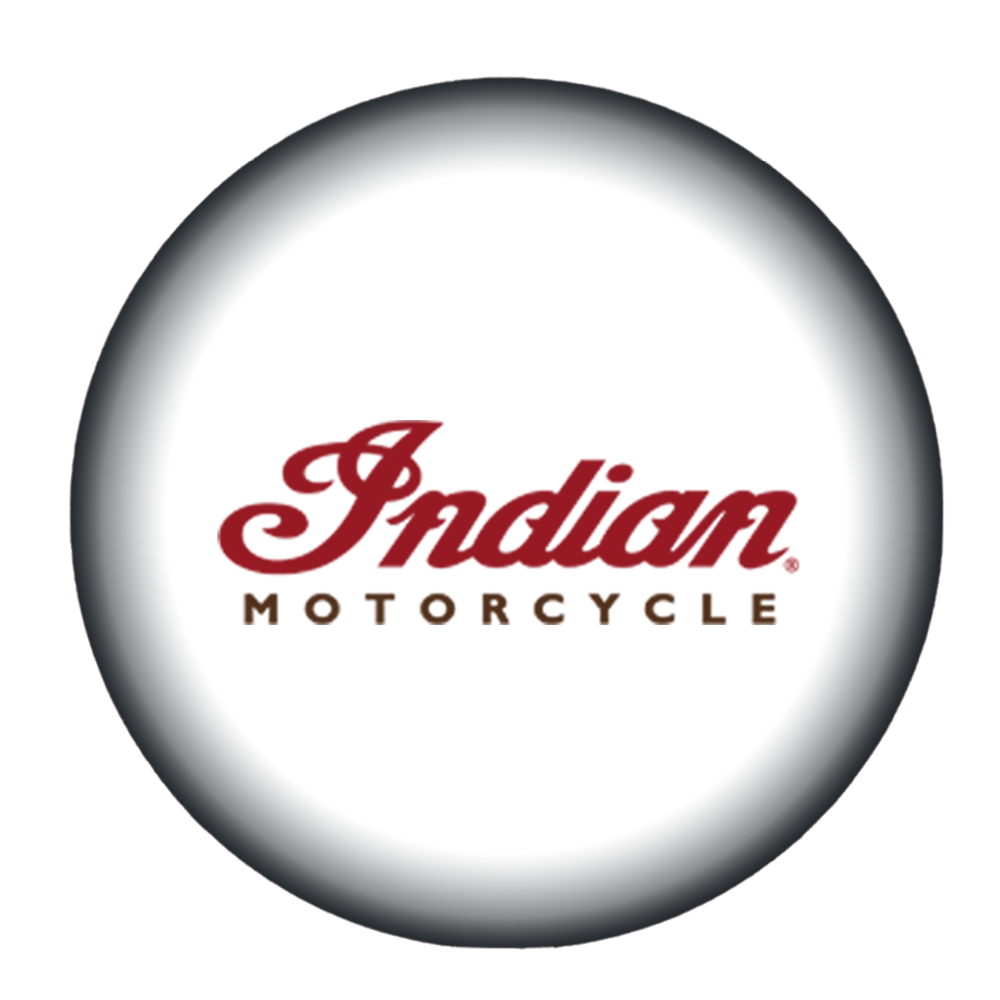 Indian Motorcycle logo in witte bol