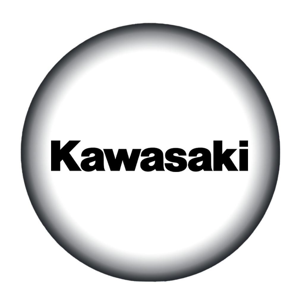 Kawasaki logo in witte bol