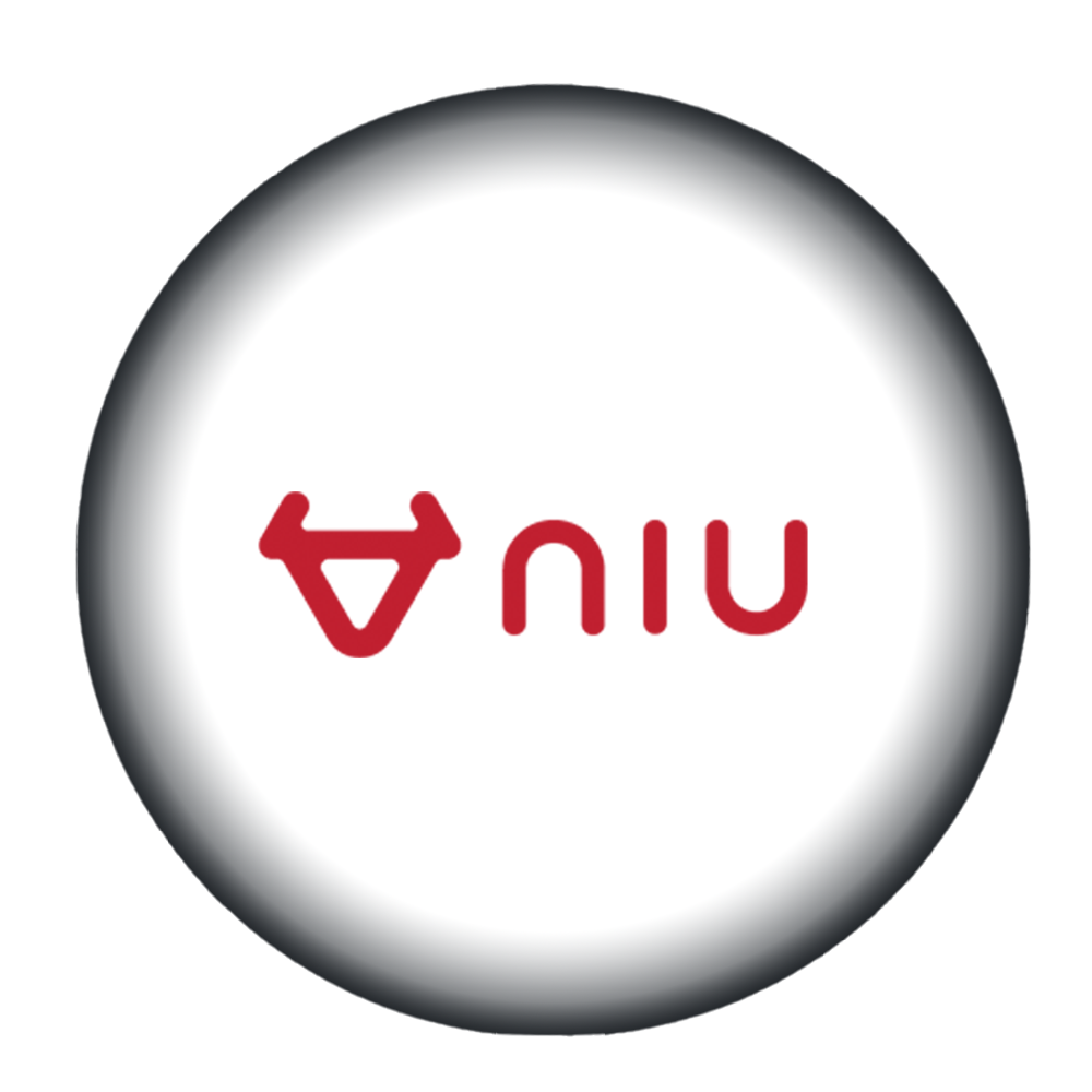 NIU logo in witte bol
