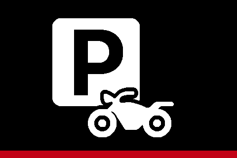 Illustratie van witte motor met Parkeerbord