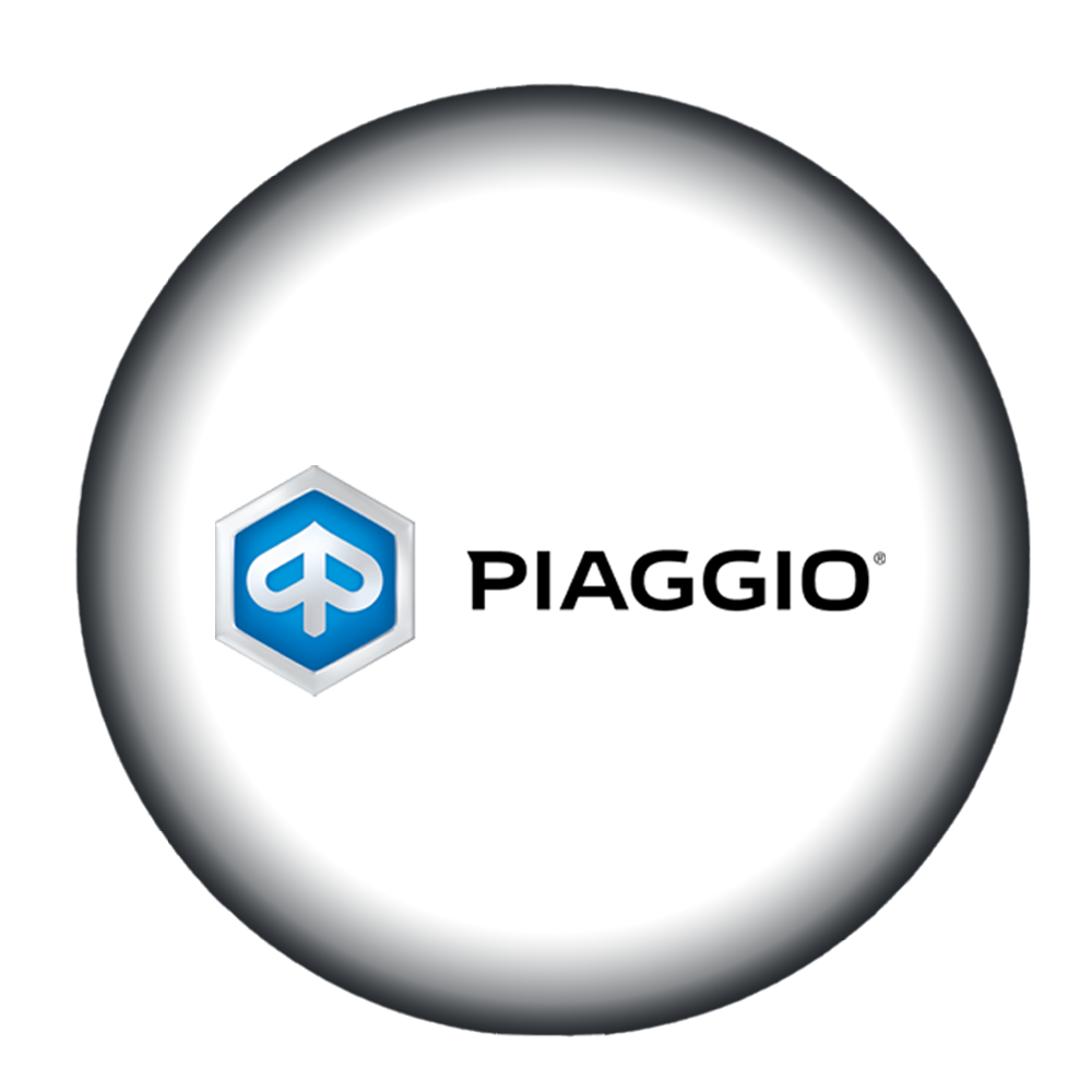 Piaggio logo in witte bol