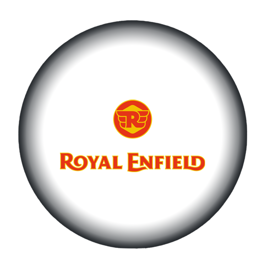 Royal Enfield logo in witte bol