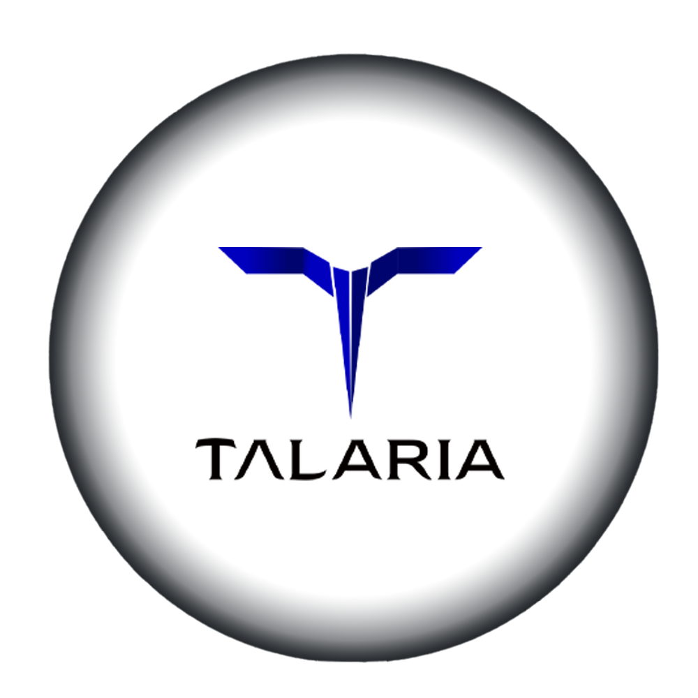 Talaria logo in witte bol