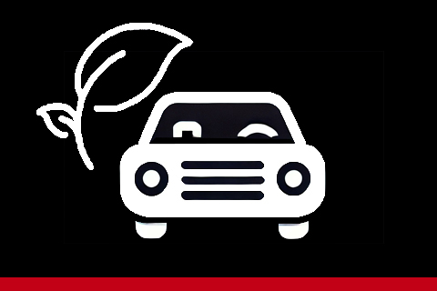illustratie witte auto met blaadjes erbij